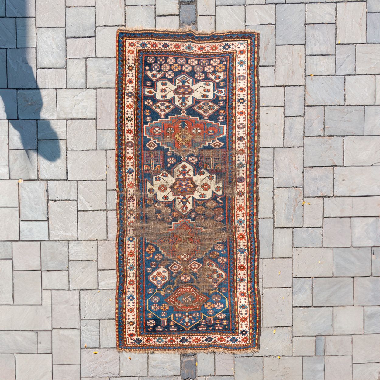 3'7" x 7'11" Antique Kazak Rug RUGS - vintage Rug & Weave Rugs