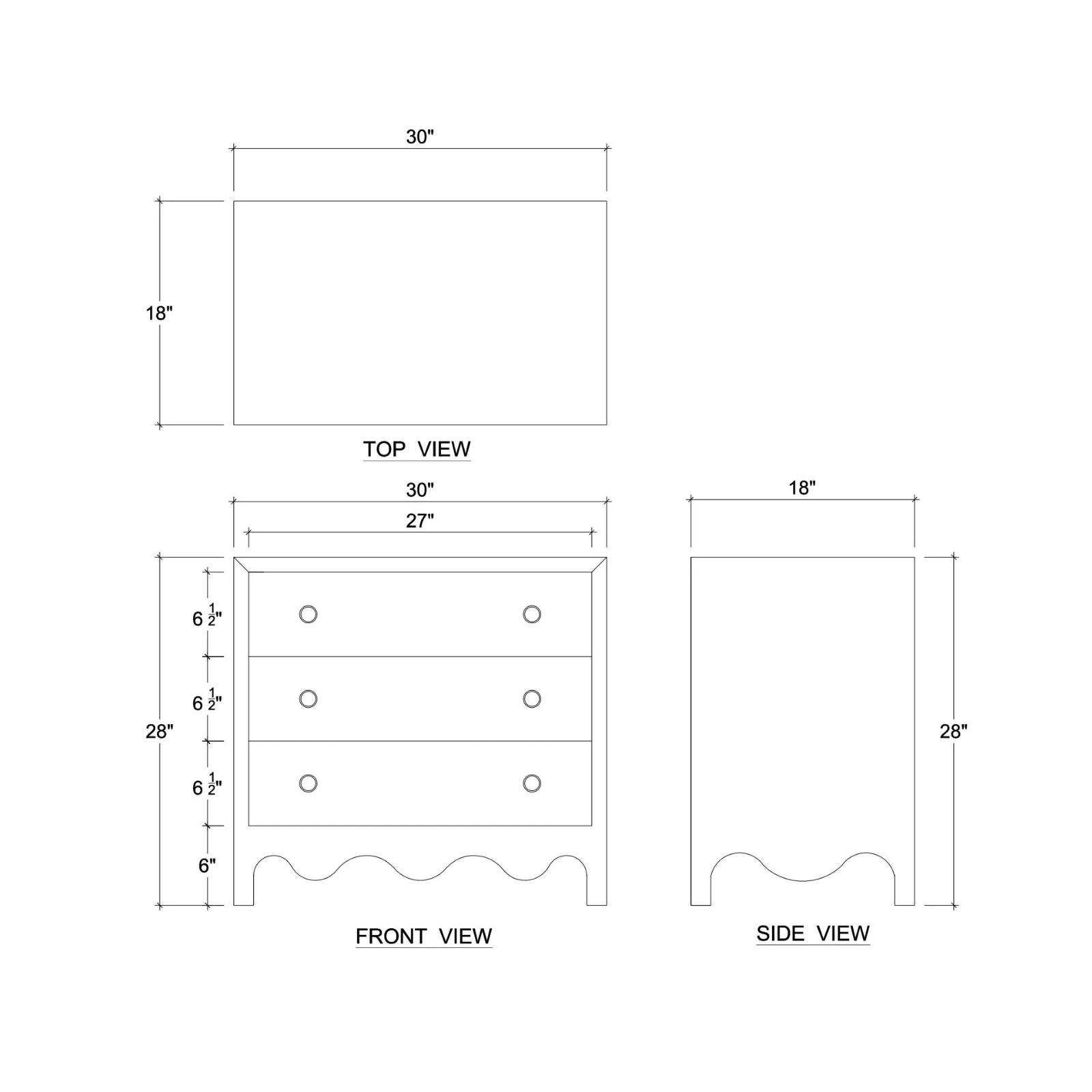 Colleen 3 Drawer Dresser 16 - FURNITURE - dresser Bramble