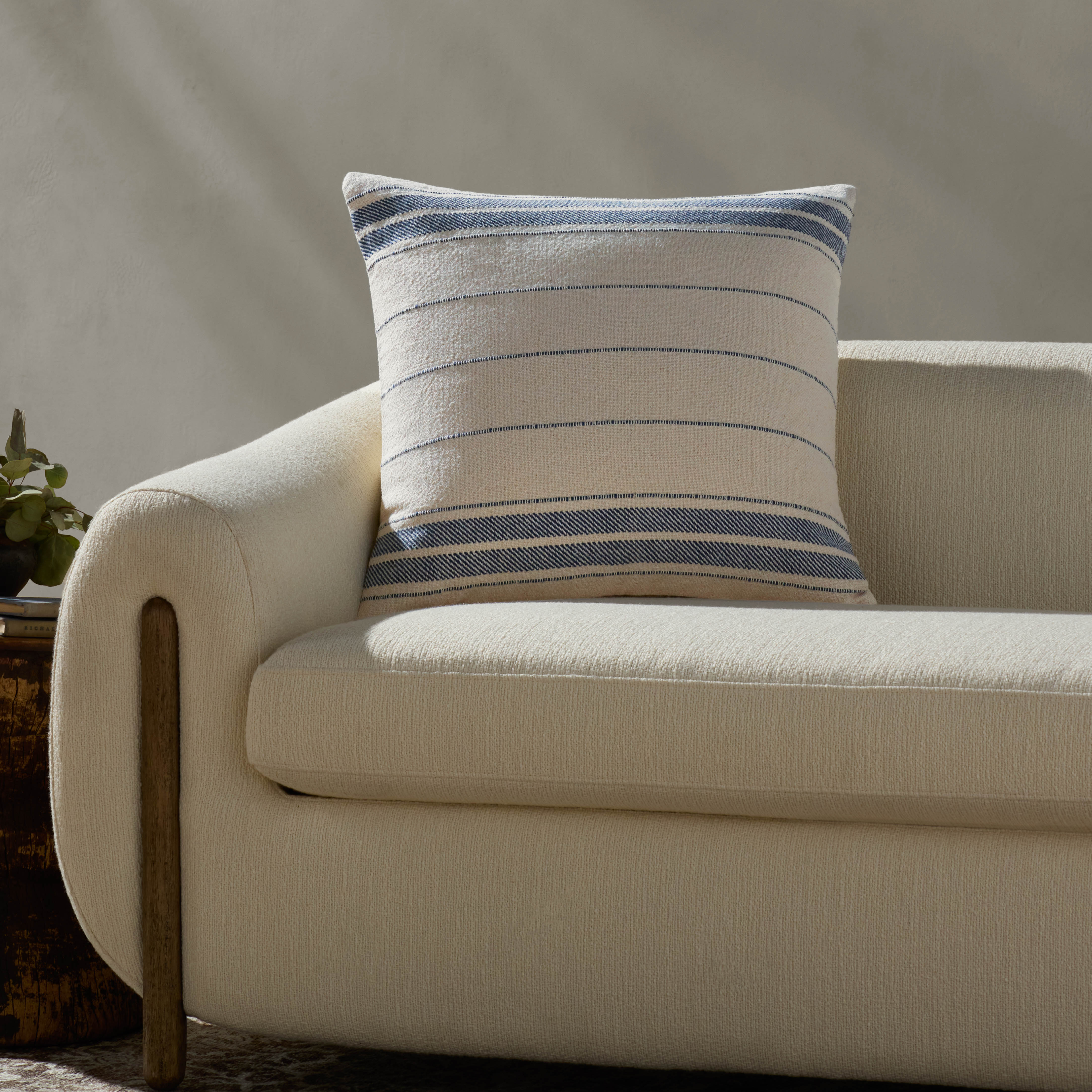 Magnolia Home by Joanna Gaines x Loloi Selena Natural / Blue Pillow Throw Pillows Loloi