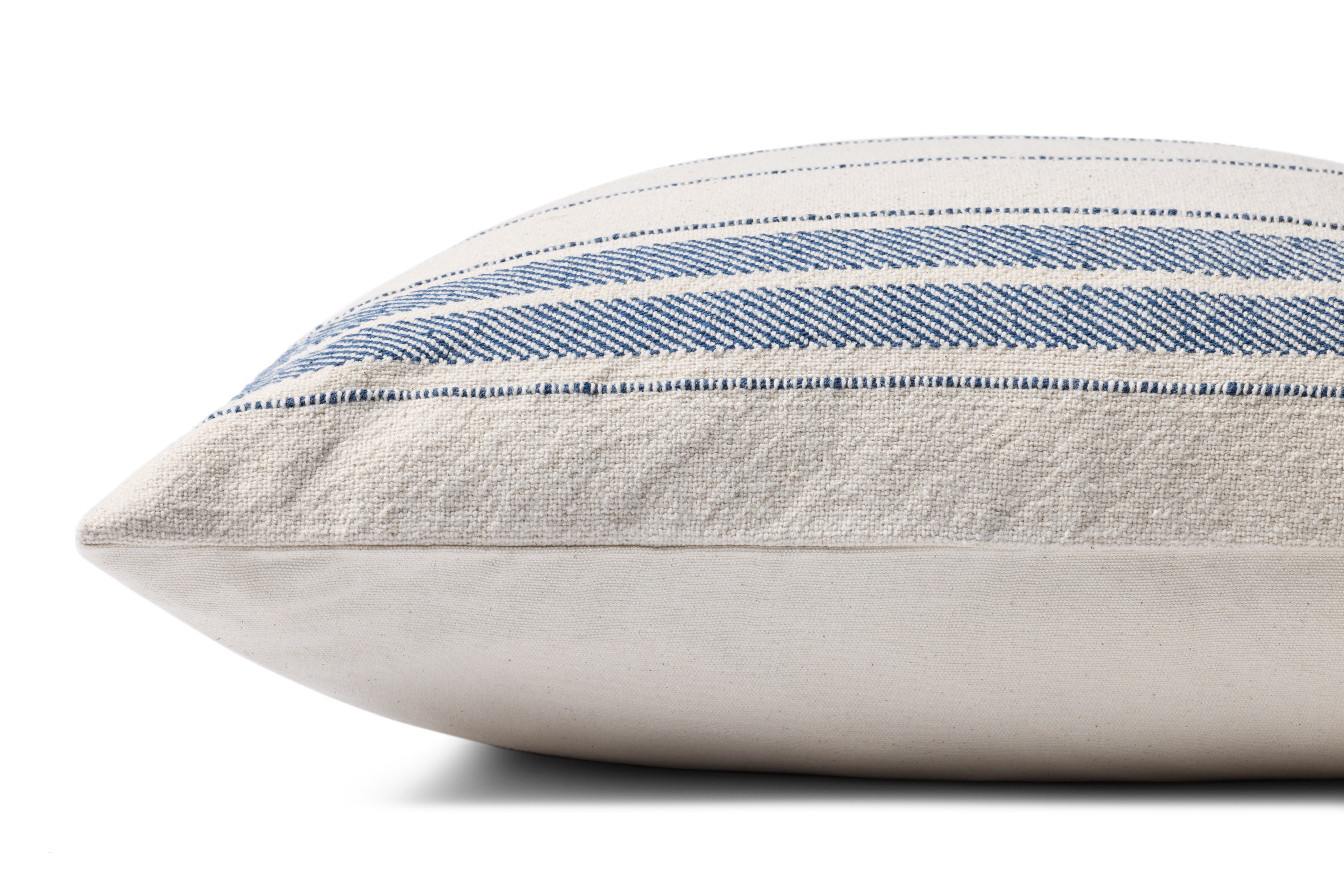 Magnolia Home by Joanna Gaines x Loloi Selena Natural / Blue Pillow Throw Pillows Loloi