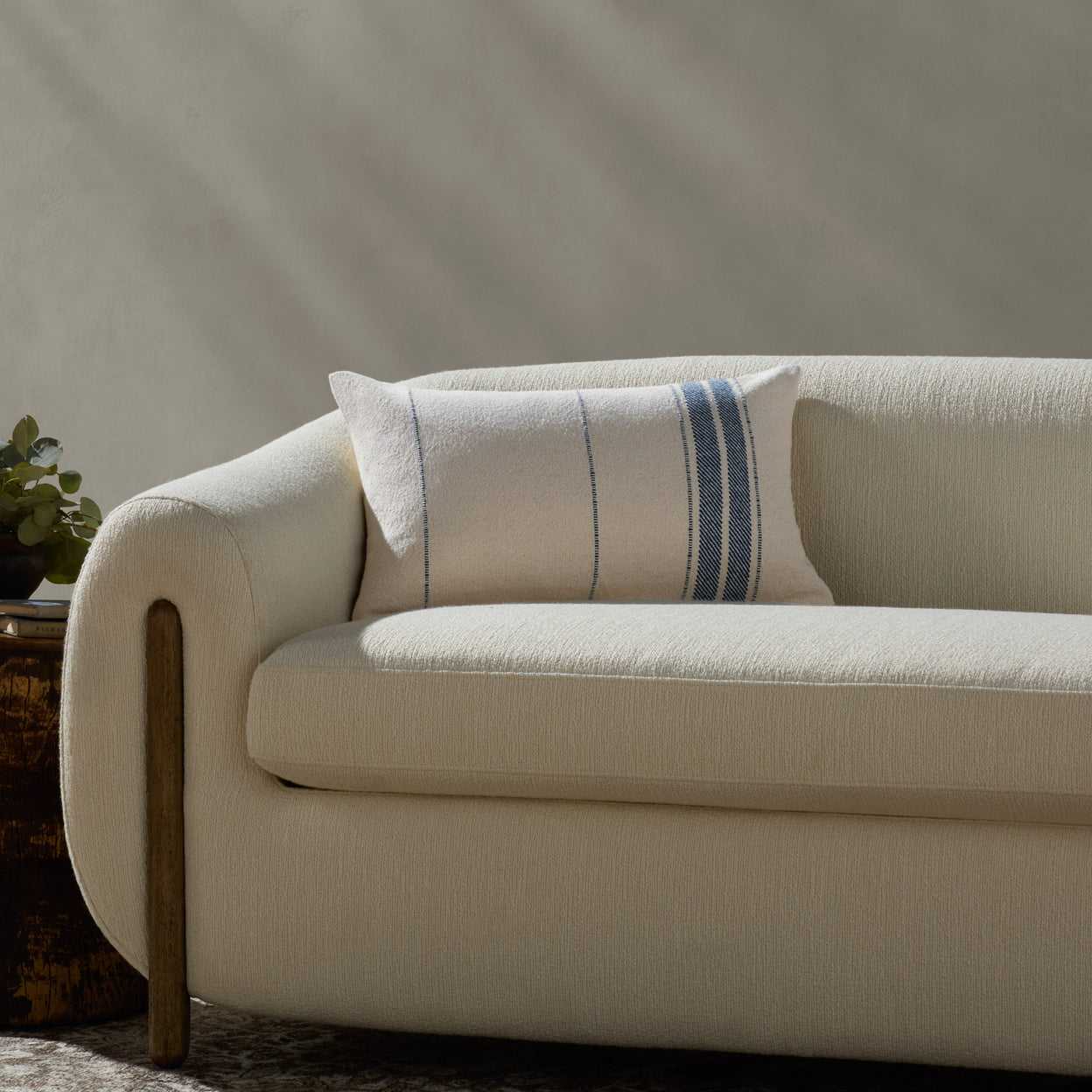 Magnolia Home by Joanna Gaines x Loloi Selena Natural / Blue Pillow Throw Pillows Loloi
