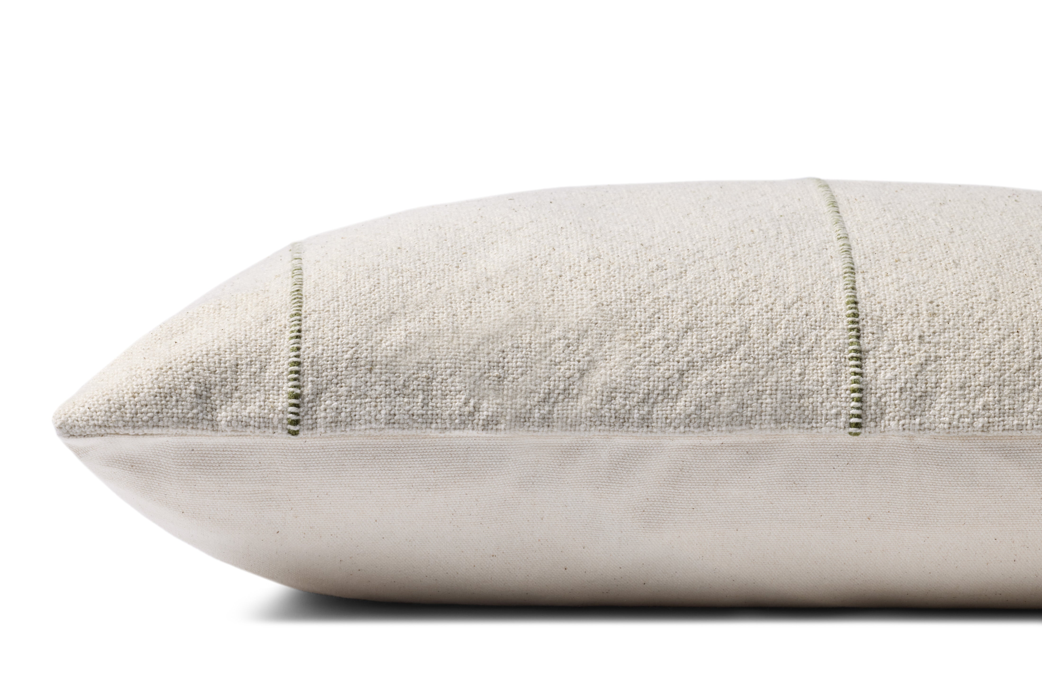 Magnolia Home by Joanna Gaines x Loloi Selena Natural / Green Pillow Throw Pillows Loloi