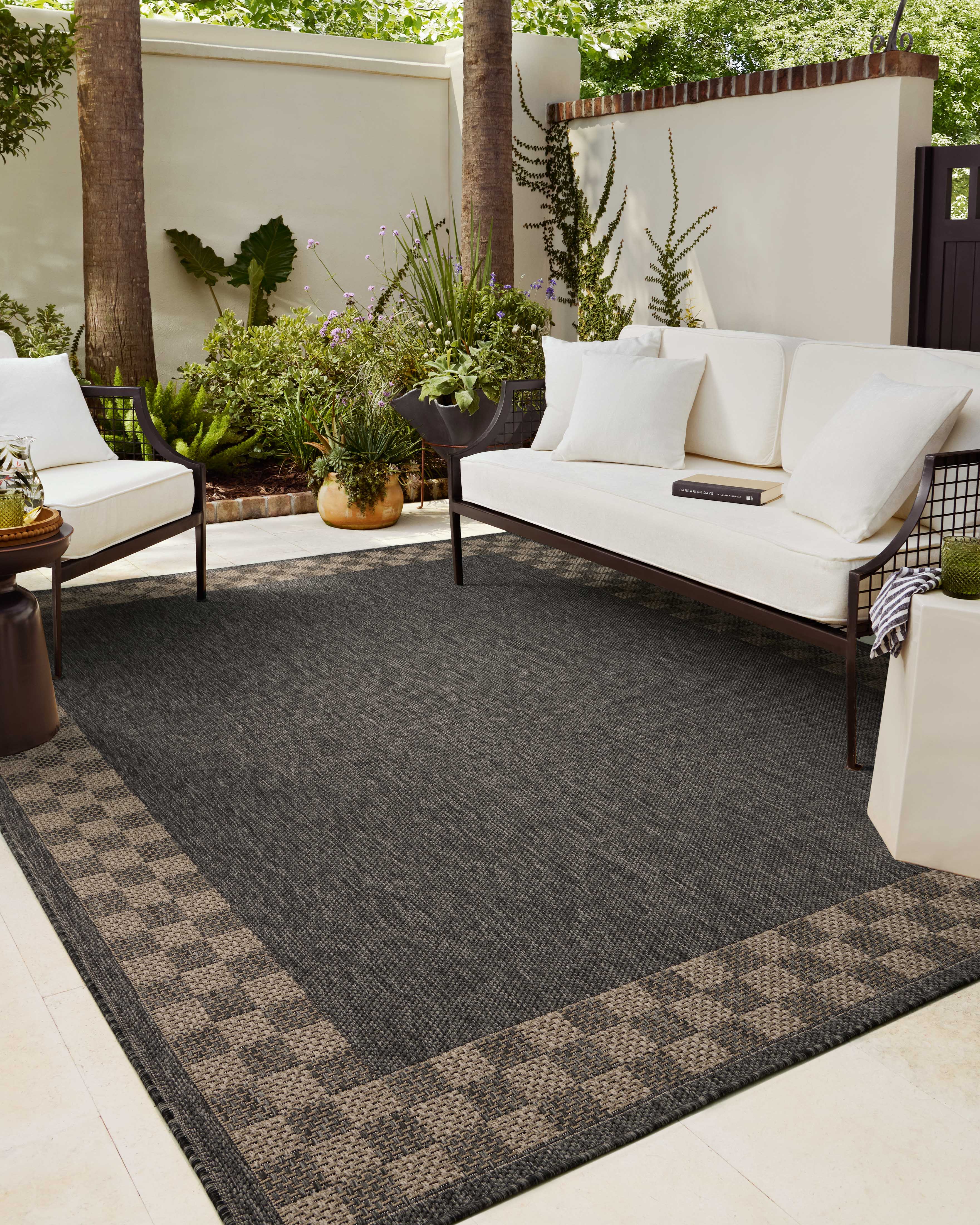 OVERSTOCK RUG - Chris Loves Julia x Loloi Providence Charcoal / Natural Rug - 5' x 7'7" IN STORE - Sale Rugs Loloi