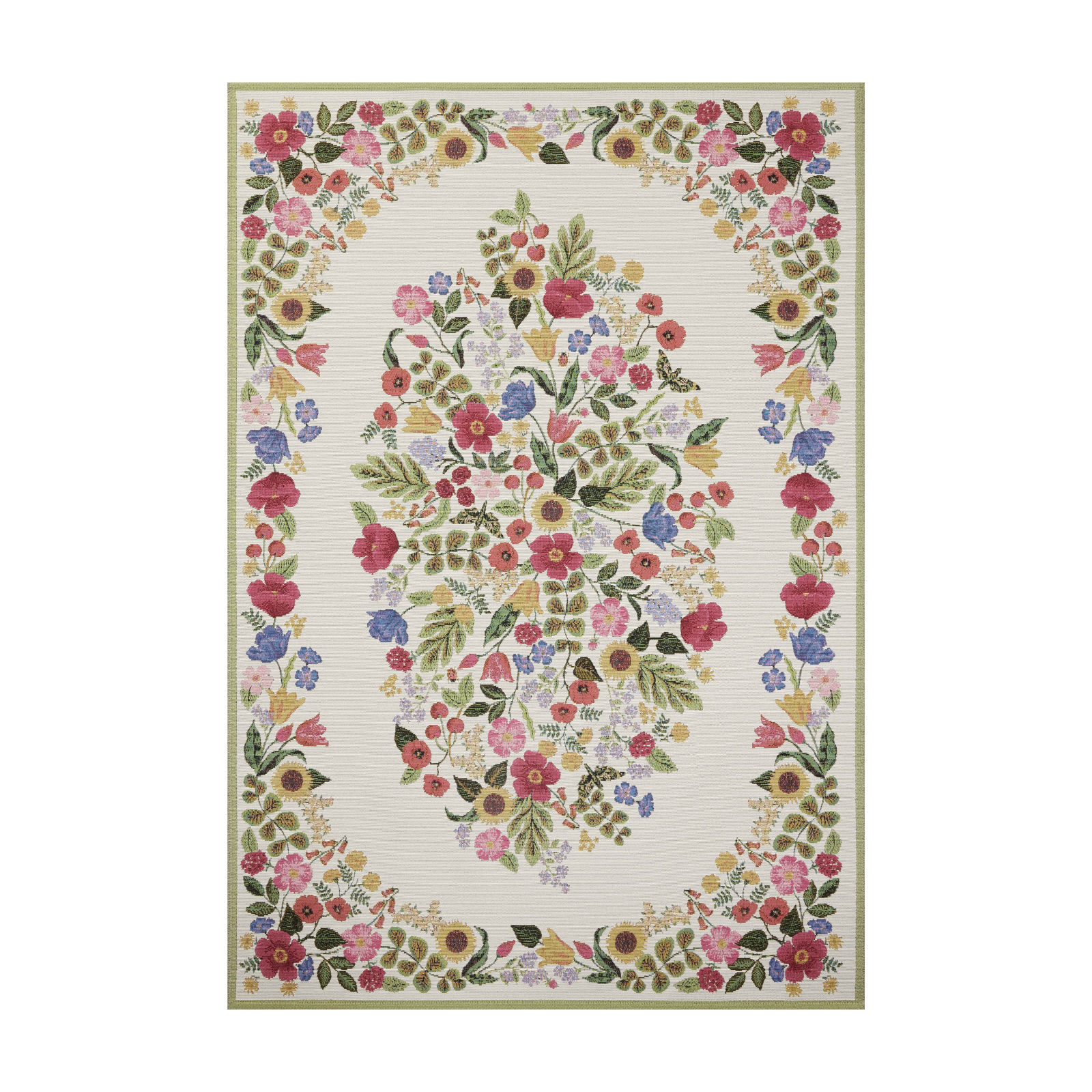 Rifle Paper Co. x Loloi Perennial Blossom Cream Rug 5-Rugs - indoor/outdoor Loloi