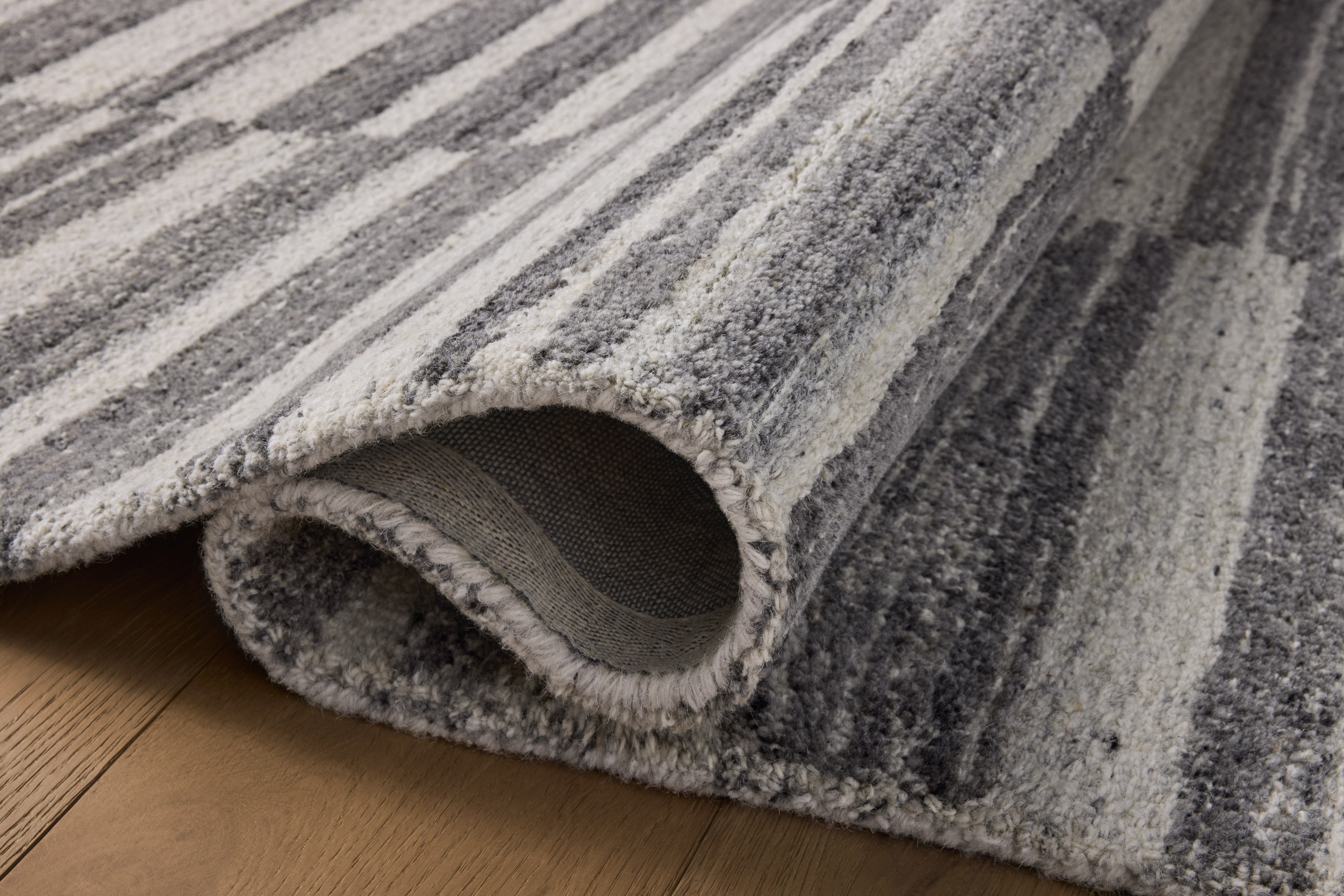 Magnolia Home by Joanna Gaines x Loloi Rae Charcoal / Mist Rug 0-RUGS-wool Loloi