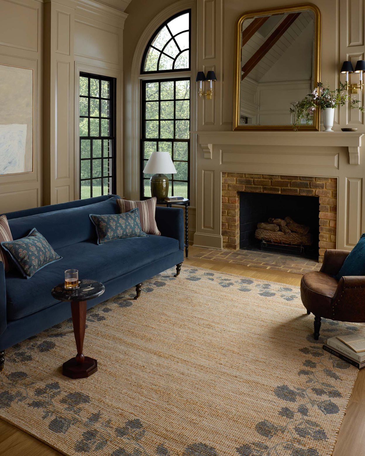Chris Loves Julia x Loloi Rue Natural / Denim Rug RUGS - jute Loloi