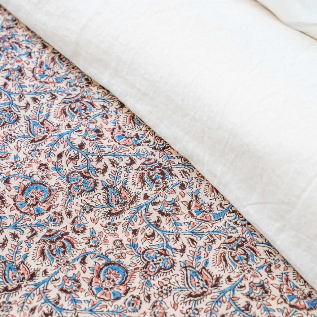 Layla Block Print Coverlet Blanket Rug & Weave