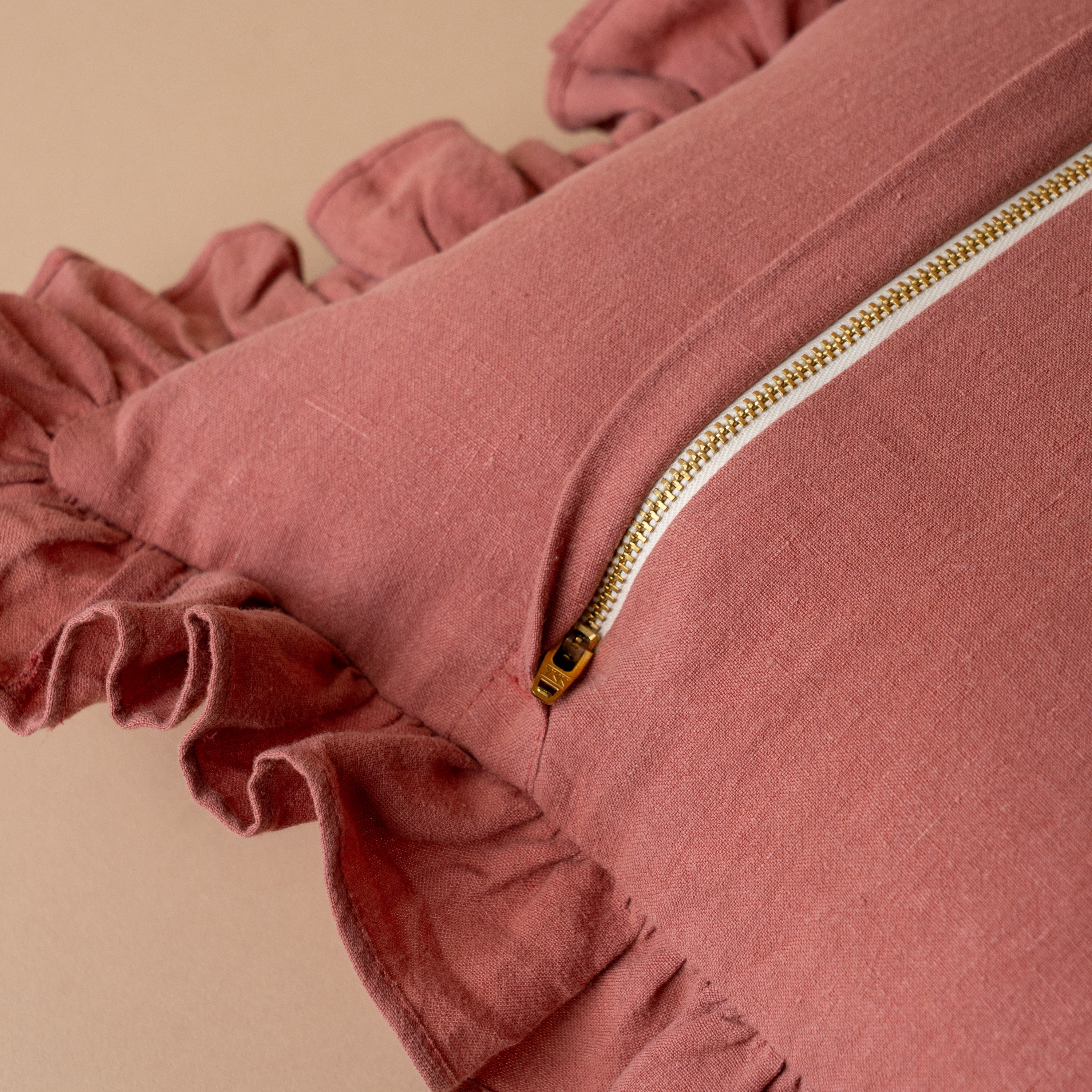 Rosewood Ruffle Pillow Cover 2 - PILLOWS - Linen - warm Rug & Weave Pillows