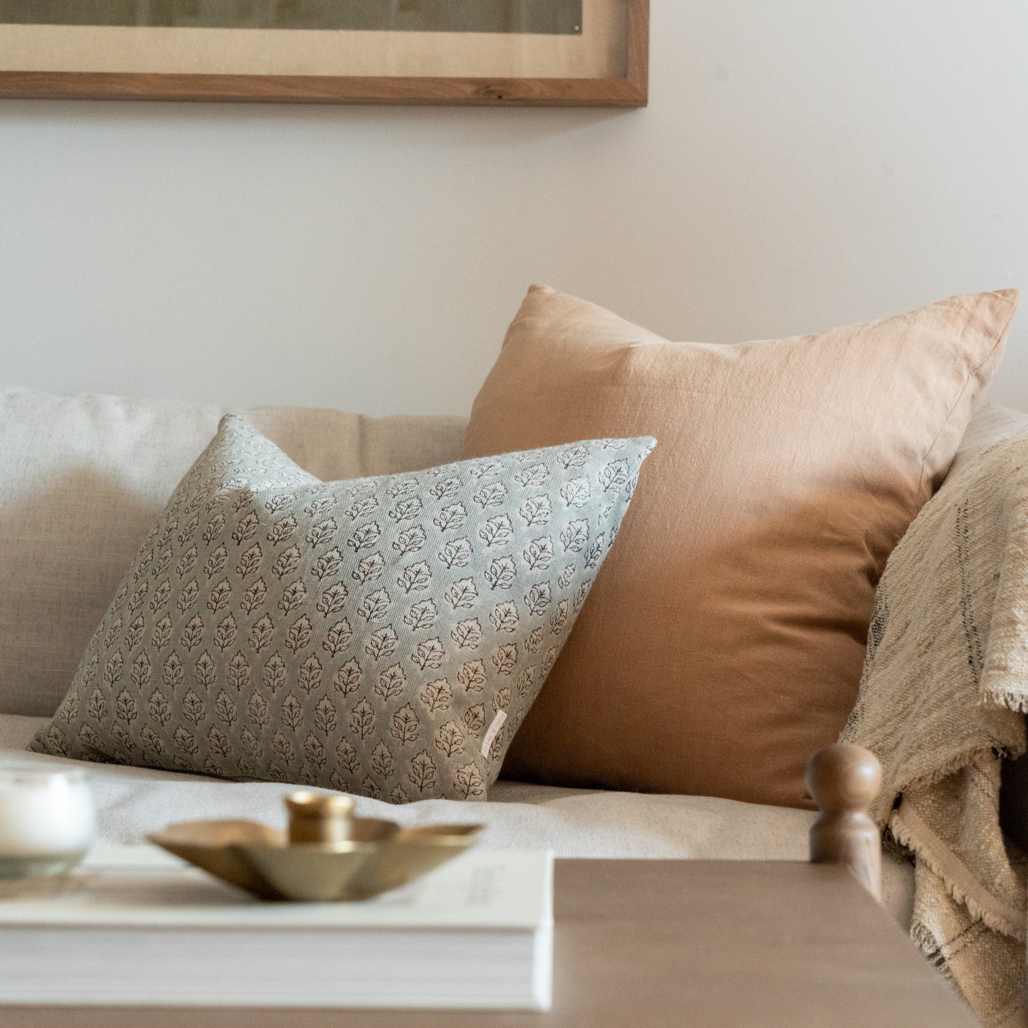 Mila Block Print Pillow Cover 3 - PILLOWS - Block print - cool ORNA HOUSE