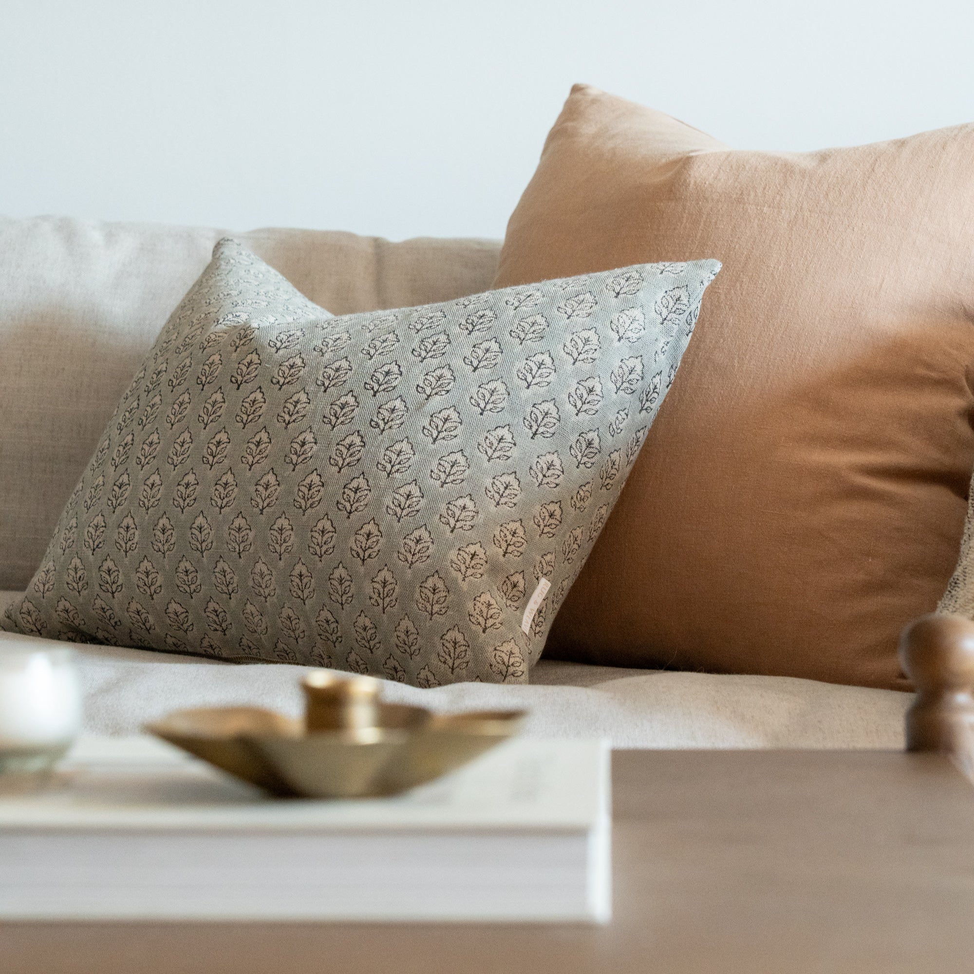 Mila Block Print Pillow Cover 3 - PILLOWS - Block print - cool ORNA HOUSE