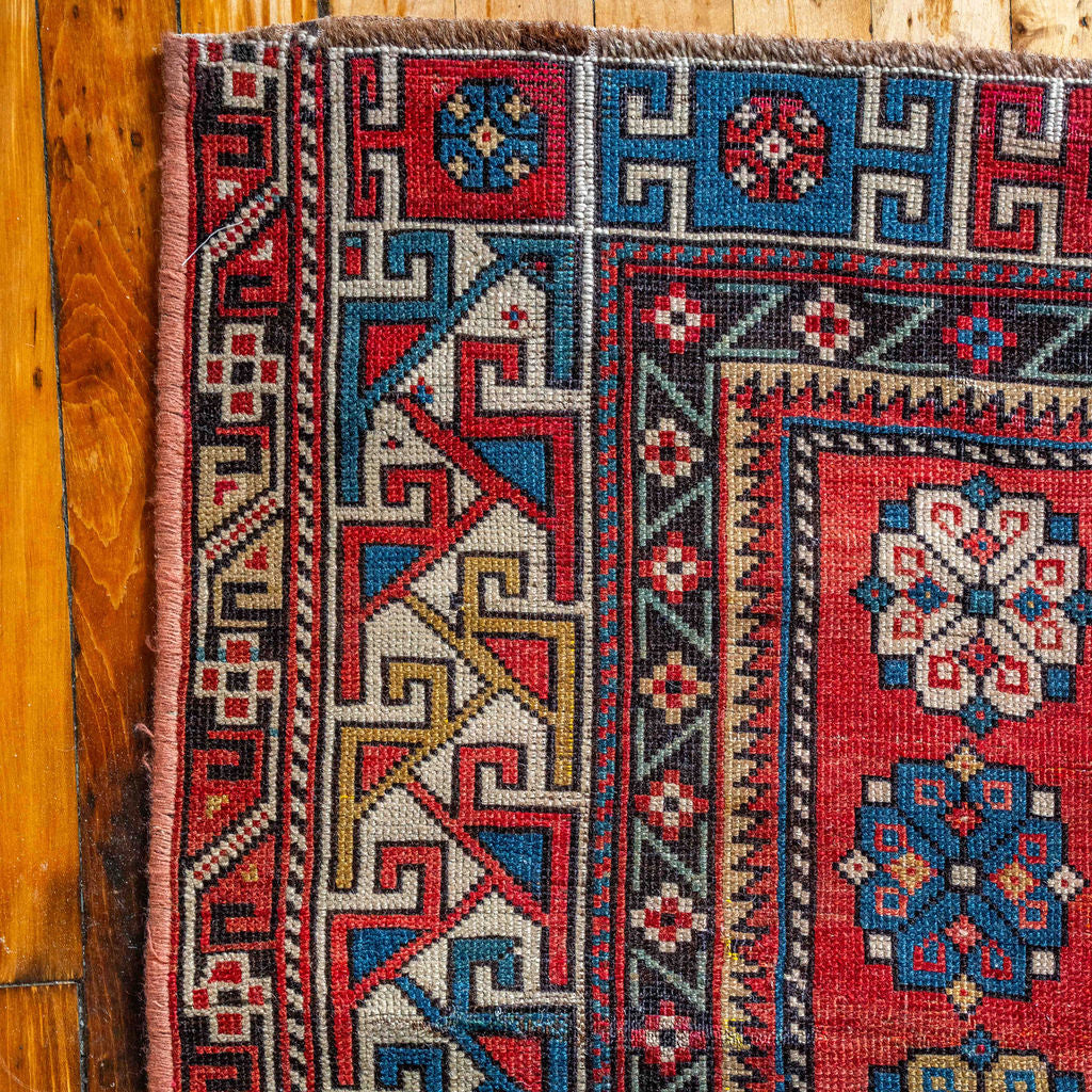 4'3" x 5'8" Antique Caucasian Rug RUGS - vintage Rug & Weave Rugs