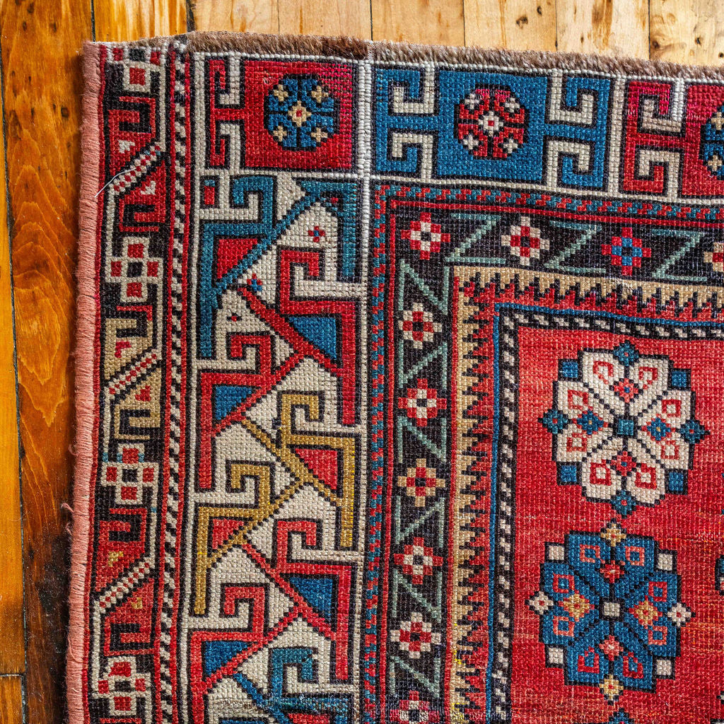 4'3" x 5'8" Antique Caucasian Rug RUGS - vintage Rug & Weave Rugs