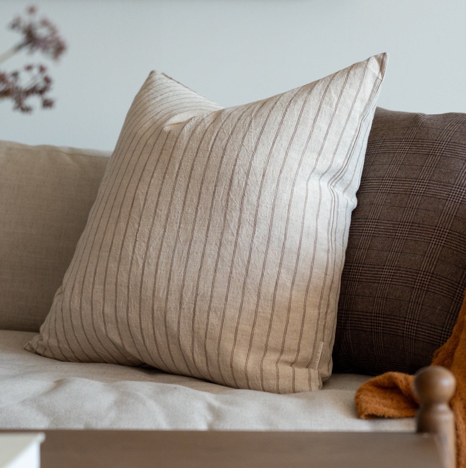 Dutton Pillow Cover 1 - PILLOWS - linen - neutral Rug & Weave Pillows