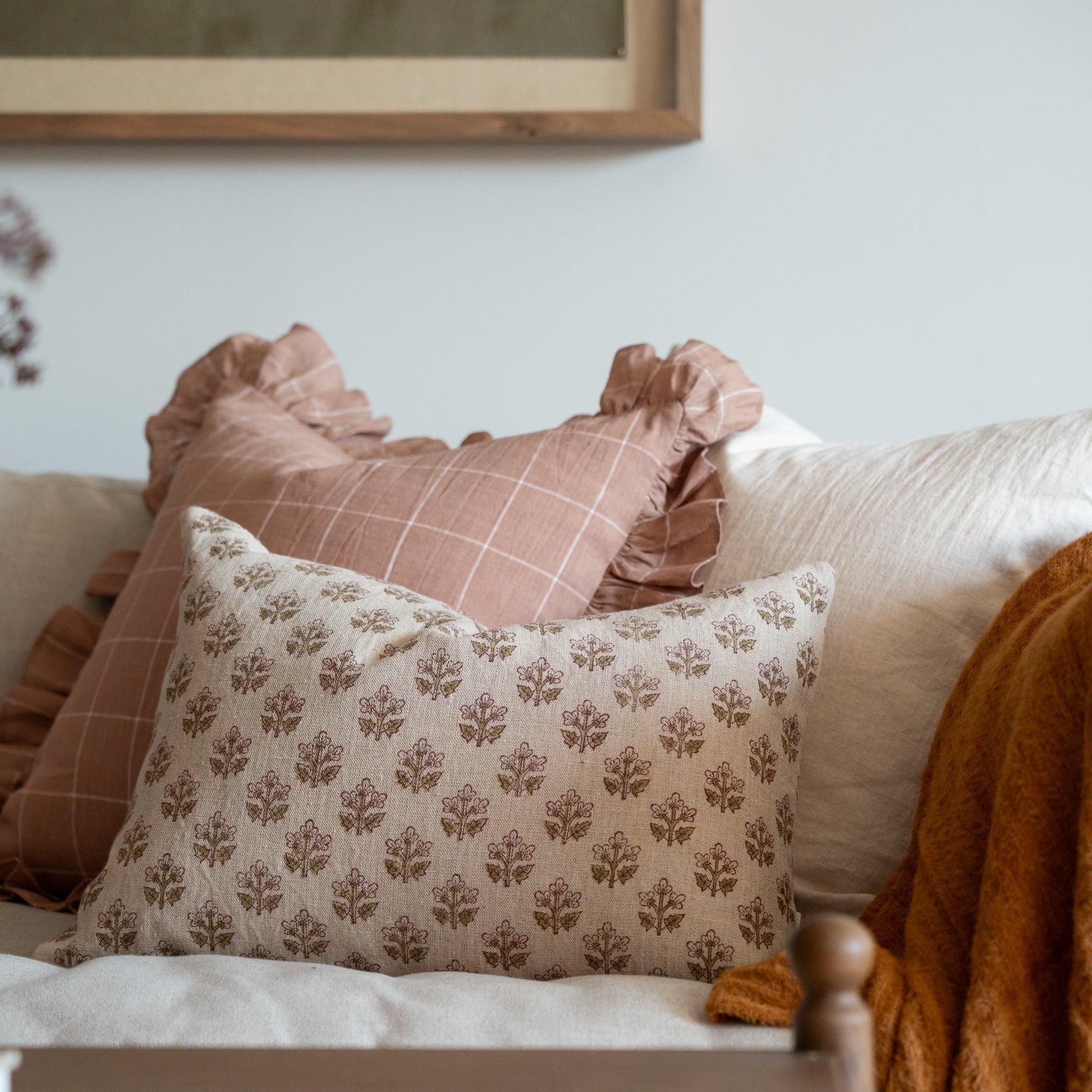 Callie Ruffle Pillow Cover 2 - PILLOWS - Linen - warm Rug & Weave Pillows