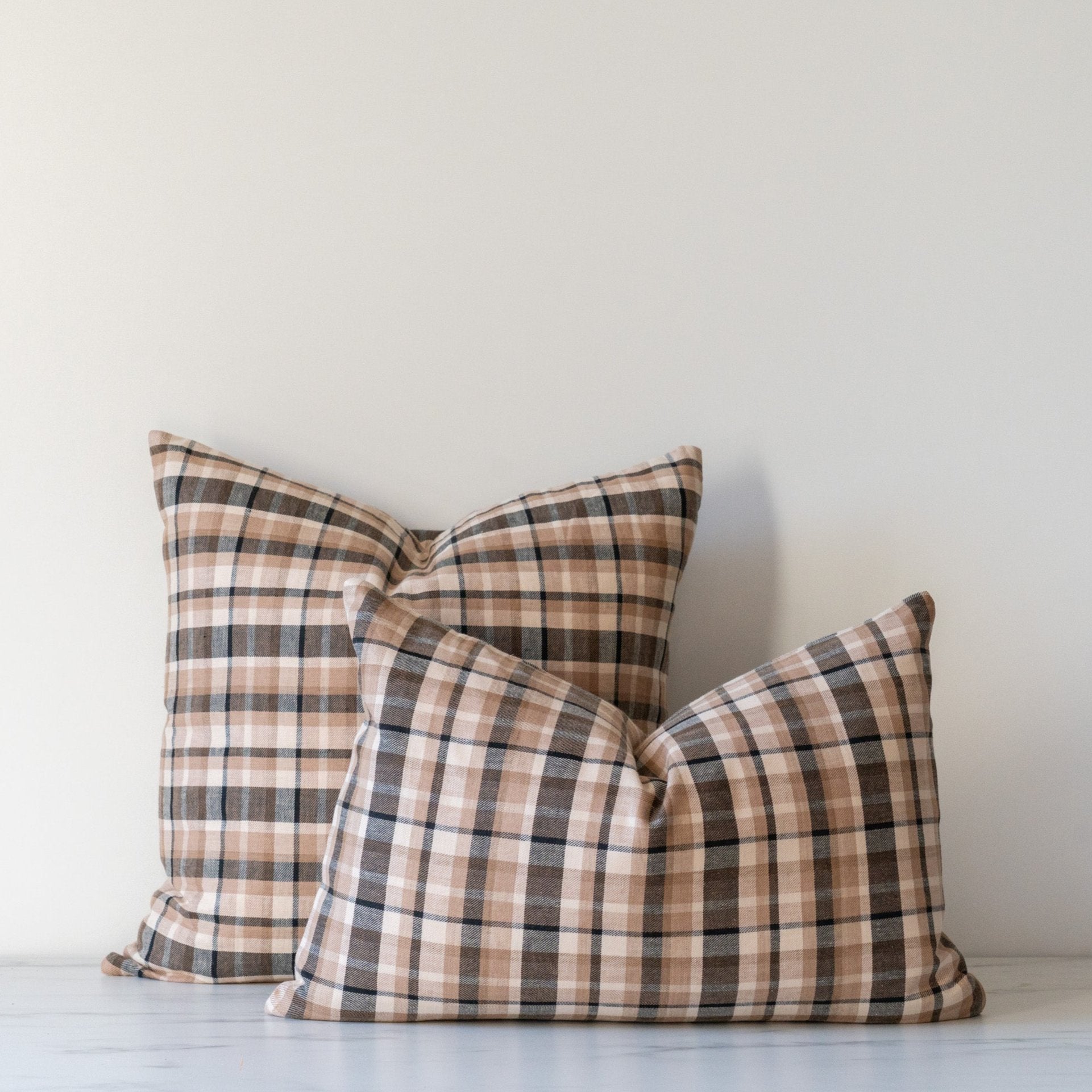 Austin Plaid Pillow Cover 1 - PILLOWS - linen - neutral Rug & Weave Pillows