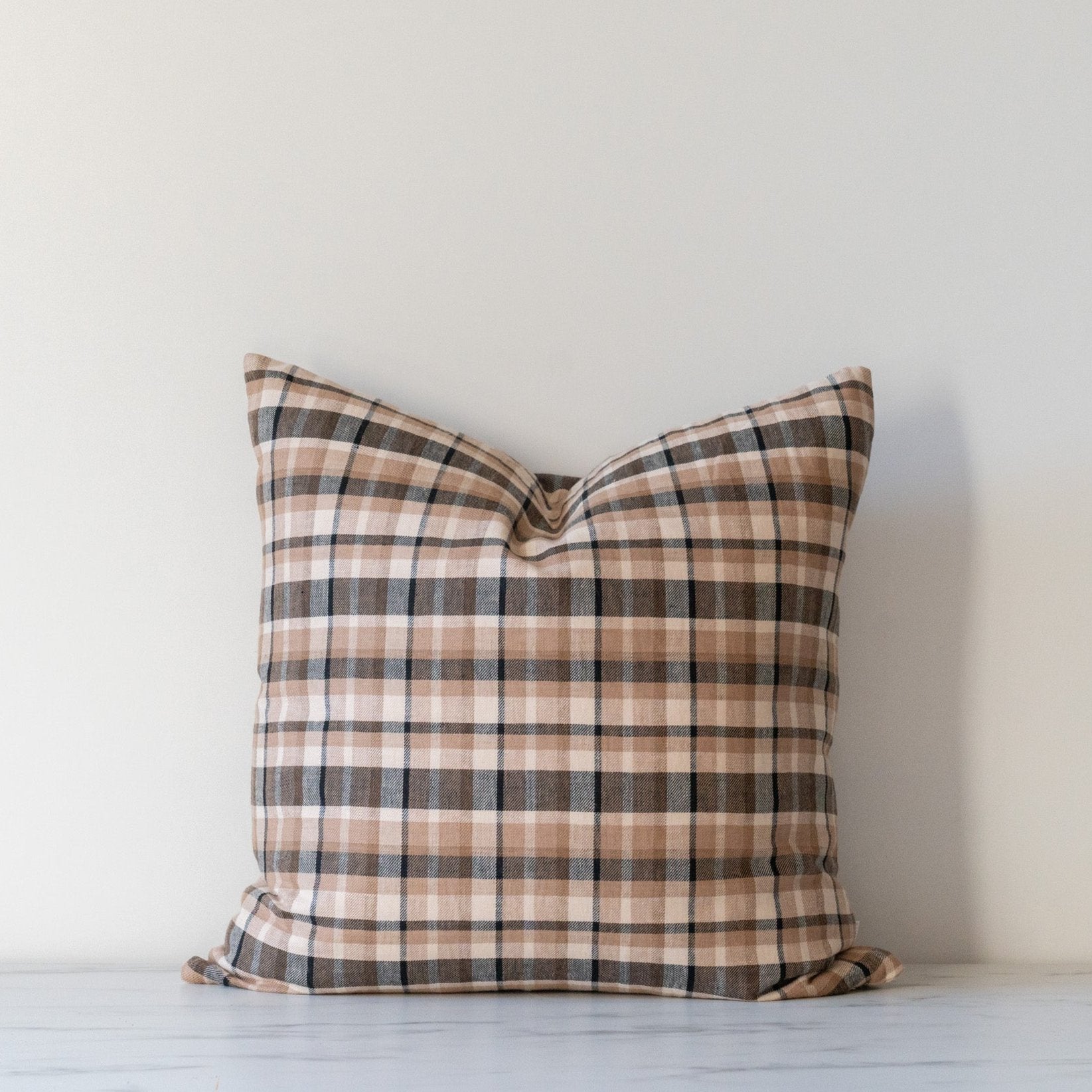Austin Plaid Pillow Cover 1 - PILLOWS - linen - neutral Rug & Weave Pillows