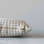 Gingham Long Lumbar Pillow Cover 1 - PILLOWS - Thai - neutral Rug & Weave Pillows