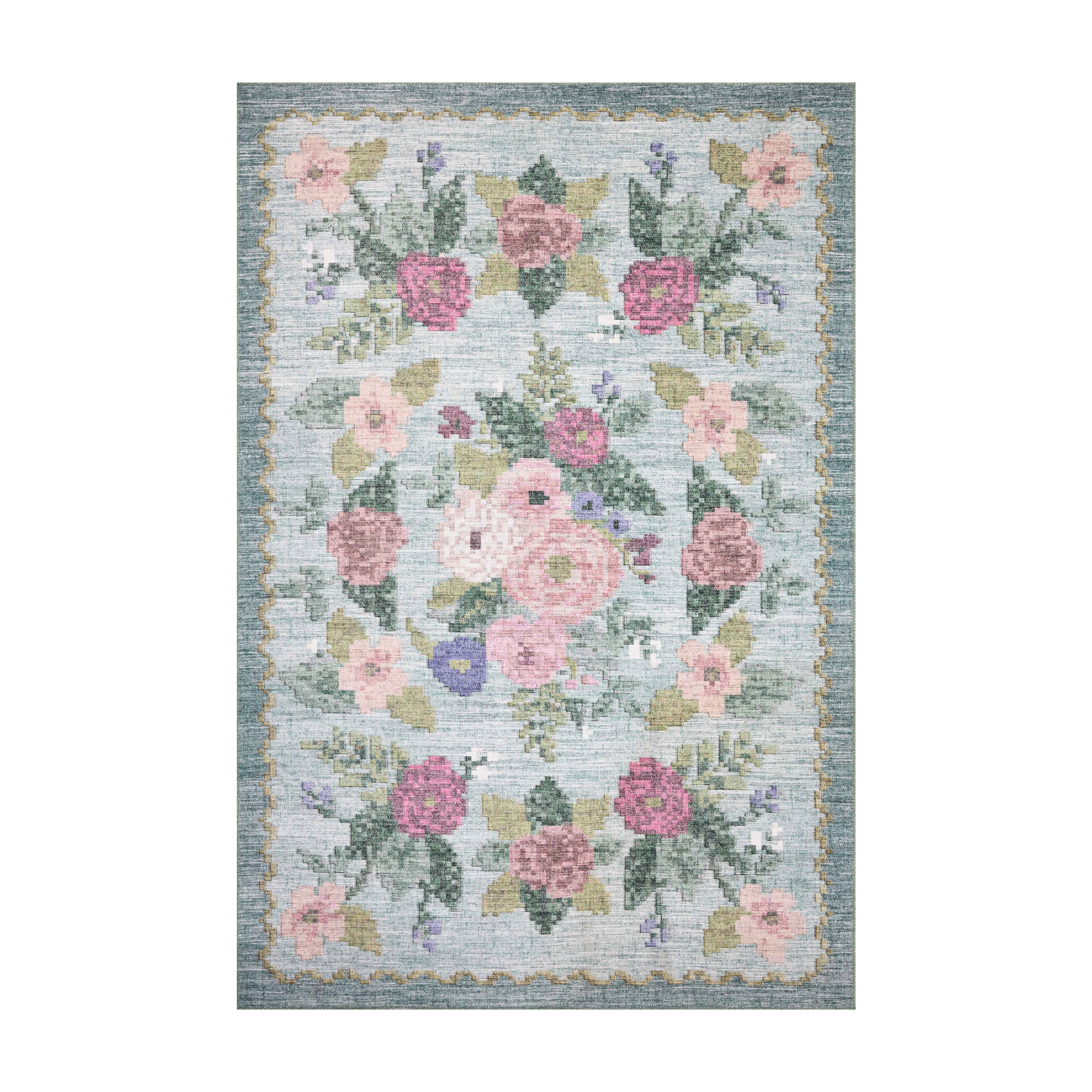 Rifle Paper Co. x Loloi Rosa Antique Rose Sky Rug 0-RUGS-patterned Loloi