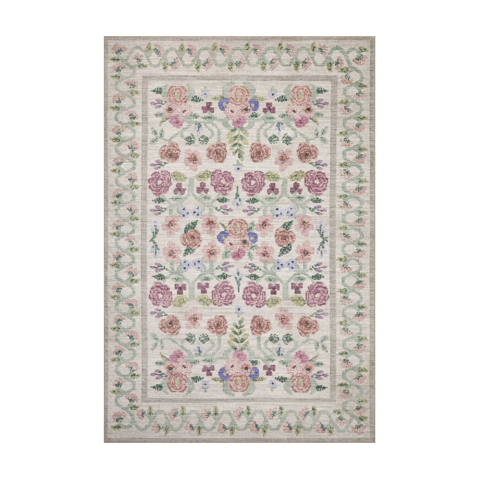 Rifle Paper Co. x Loloi Rosa Ivory Rug 0-RUGS-patterned Loloi