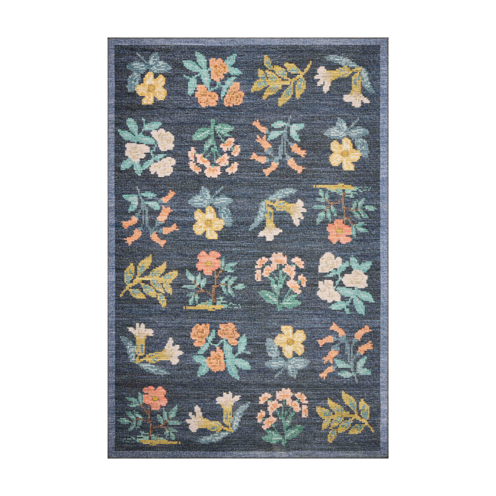 Rifle Paper Co. x Loloi Rosa Hawthorne Navy Rug 0-RUGS-patterned Loloi