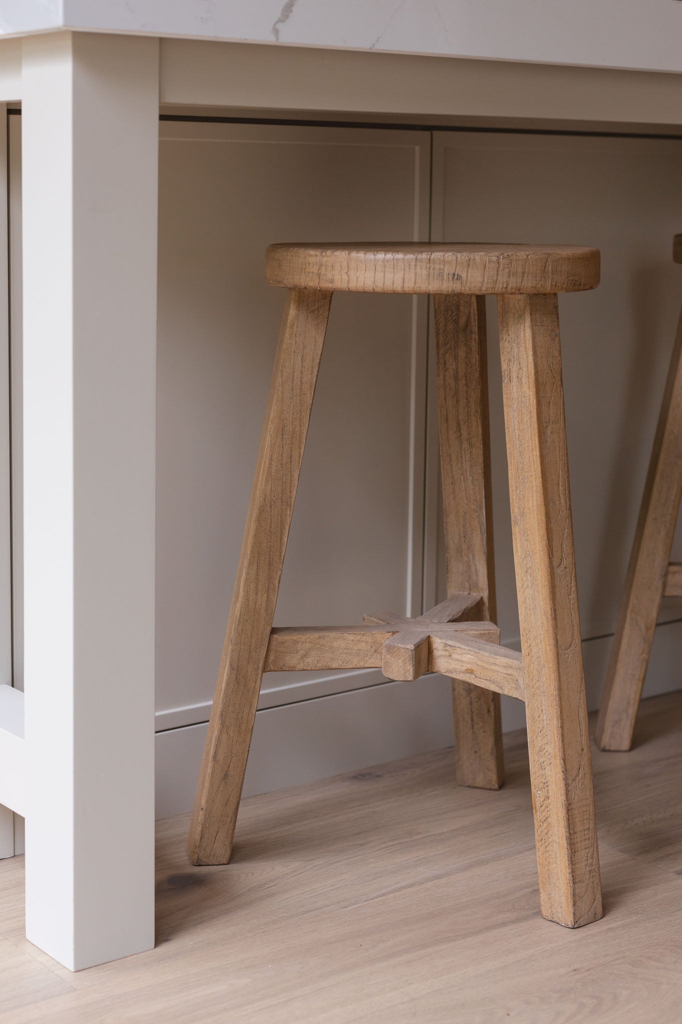 Dobbie Reclaimed Stool - Natural 8-VINTAGE - stool Hauer Market