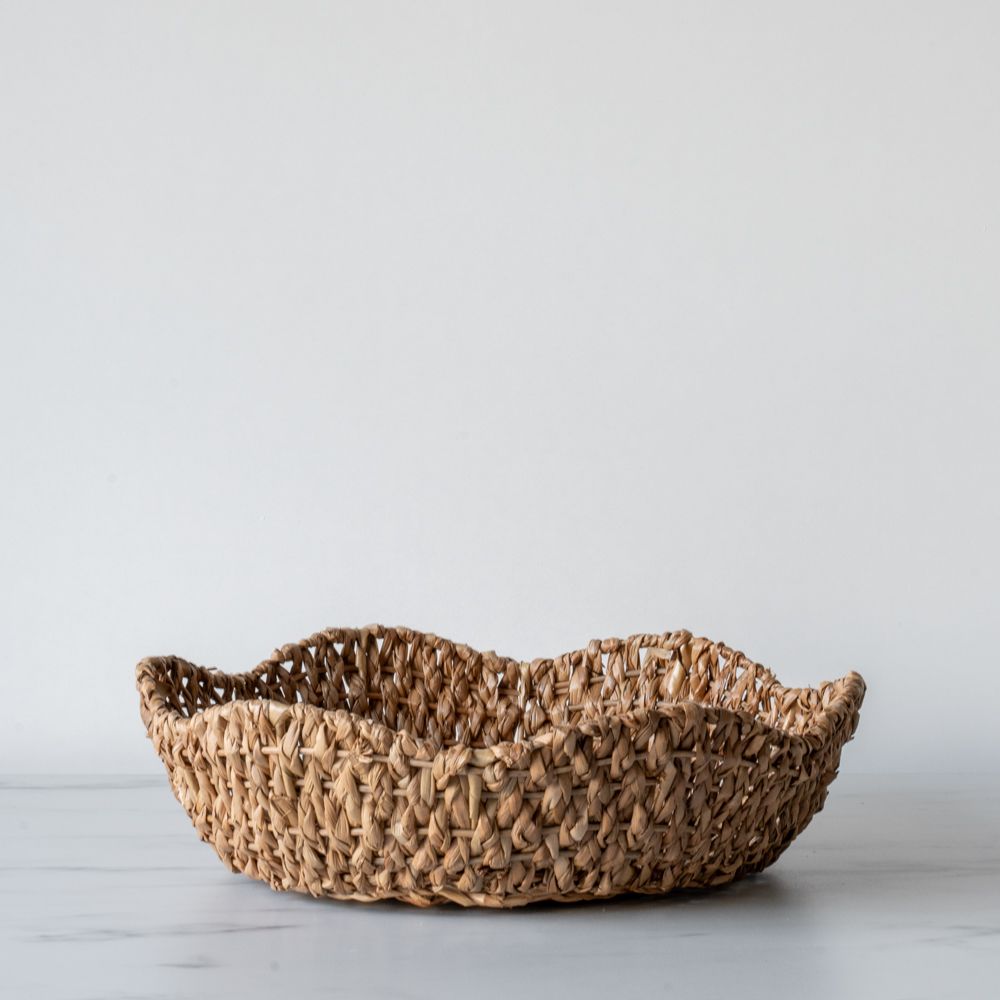 Round Scalloped Bankuan Baskets basket Creative Co-op (DYA) Large