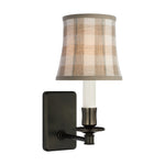 Tara Small Sconce LIGHTING - sconce Visual Comfort Bronze Natural Sidney Check