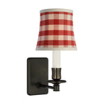 Tara Small Sconce LIGHTING - sconce Visual Comfort Bronze Red Elton Check