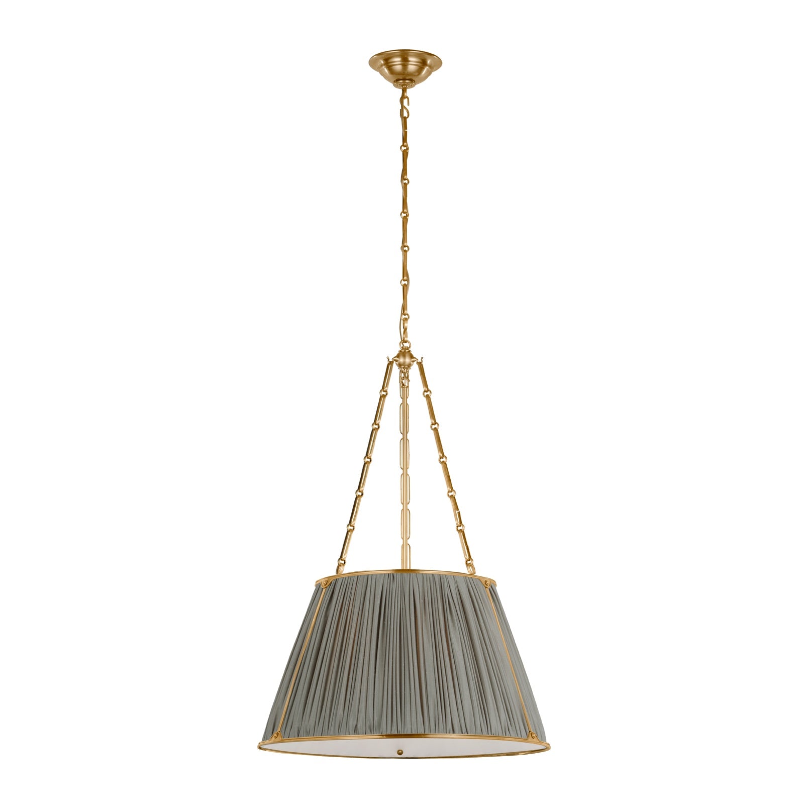 Allister 21" Hanging Shade LIGHTING - pendant Visual Comfort Hand-Rubbed Antique Brass Mist Silk Pleat