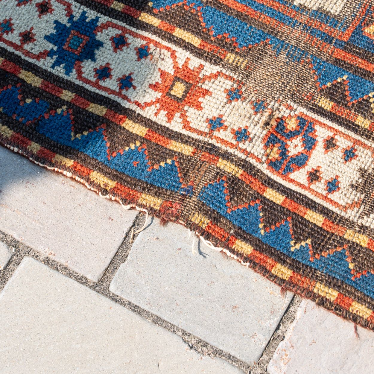 3'7" x 7'11" Antique Kazak Rug RUGS - vintage Rug & Weave Rugs