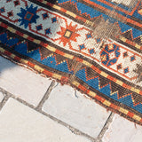 3'7" x 7'11" Antique Kazak Rug RUGS - vintage Rug & Weave Rugs