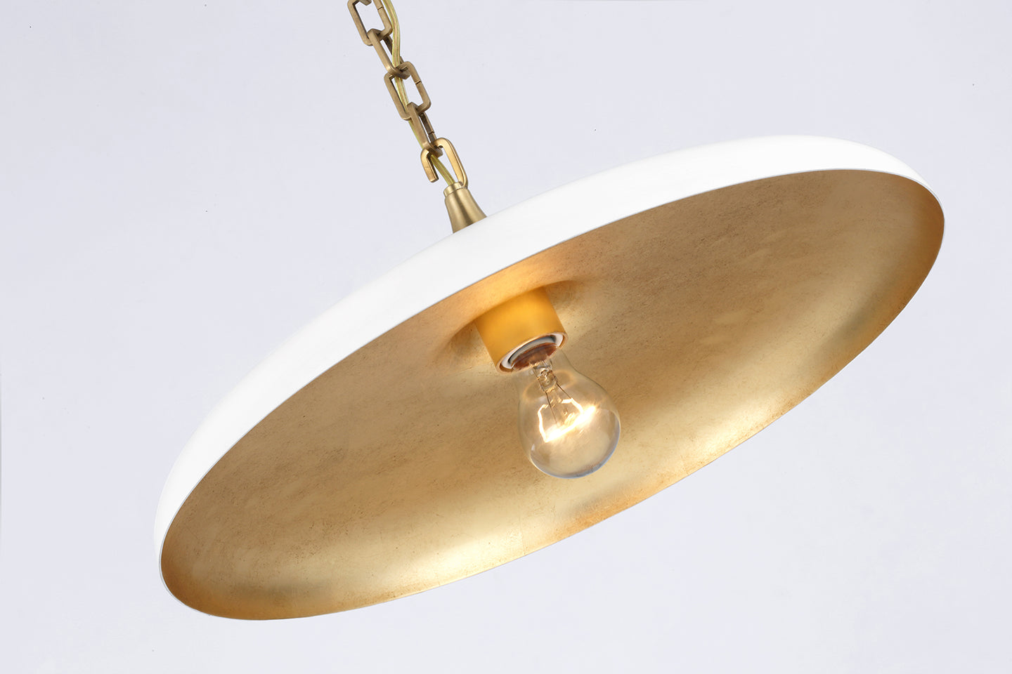 STORE FIXTURE - Piatto Medium Pendant - Brass/Plaster White LIGHTING - store fixture Visual Comfort