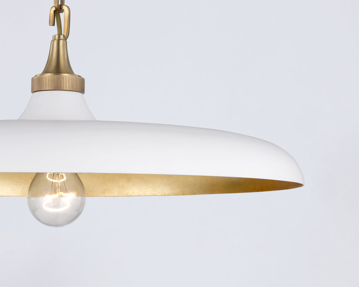 STORE FIXTURE - Piatto Medium Pendant - Brass/Plaster White LIGHTING - store fixture Visual Comfort