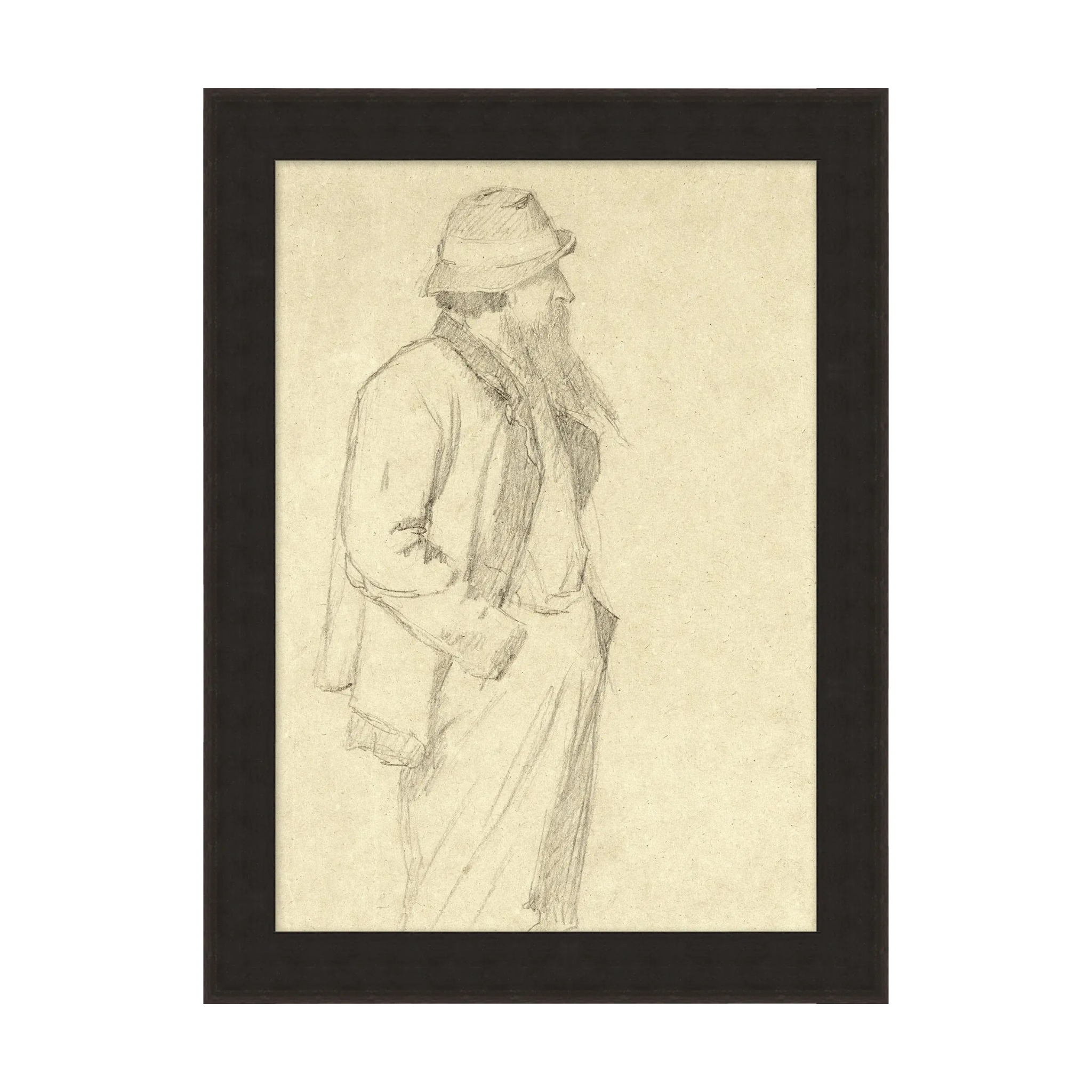 "Pondering Captain" Framed Art Print - Rug & Weave