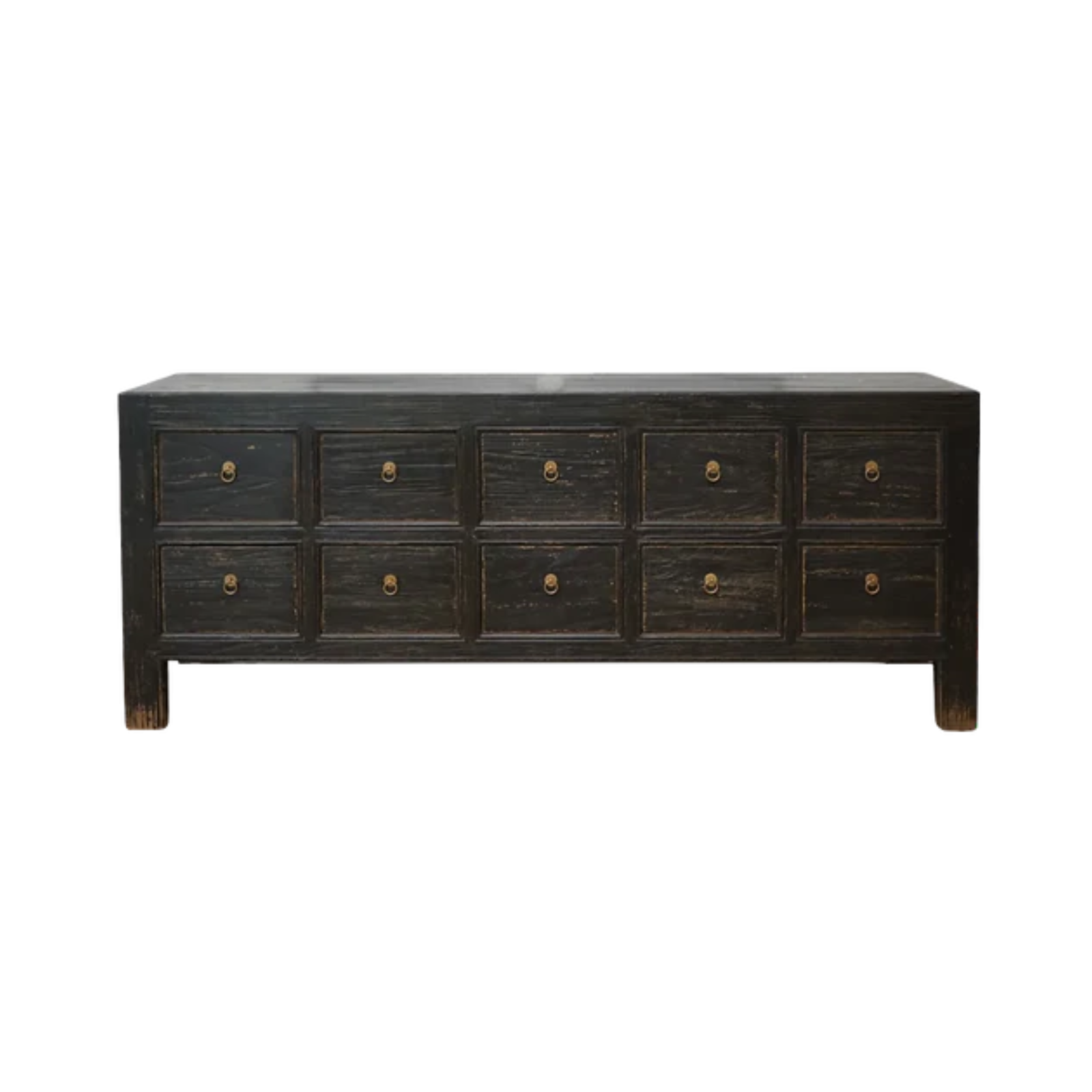 Reid 10 drawer Reclaimed Wood Sideboard 7 - FURNITURE - sideboard/cabinet Hauer Market Distressed Black