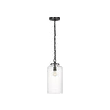 Katie Cylinder Pendant LIGHTING - pendant Visual Comfort Bronze Clear Glass