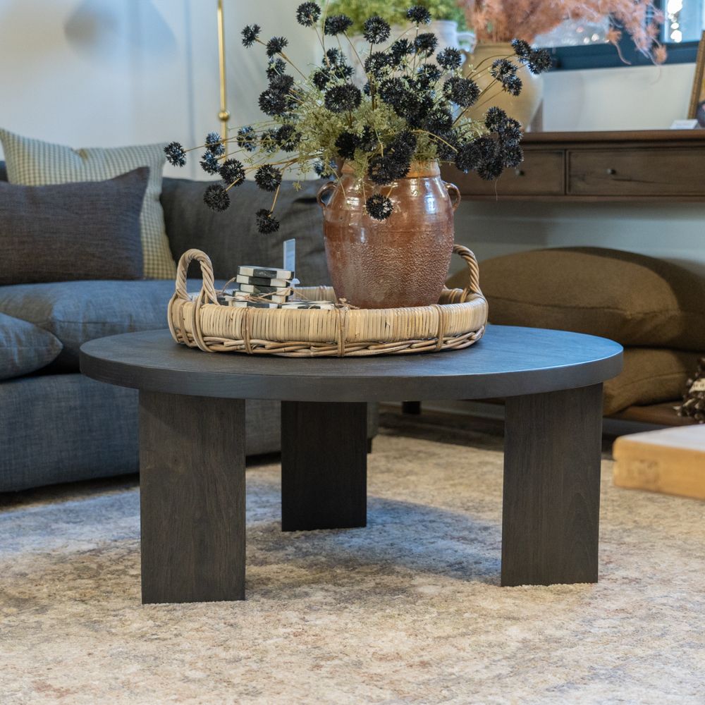 Medina Round Coffee Table - Black 4 - a - FURNITURE - coffee table Four Hands