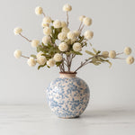 Blue Floral Terracotta Vase vase Creative Co-op (DYA)