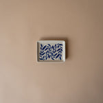Blue Floral Stoneware Dish dish Creative Co-op (DYA) Large