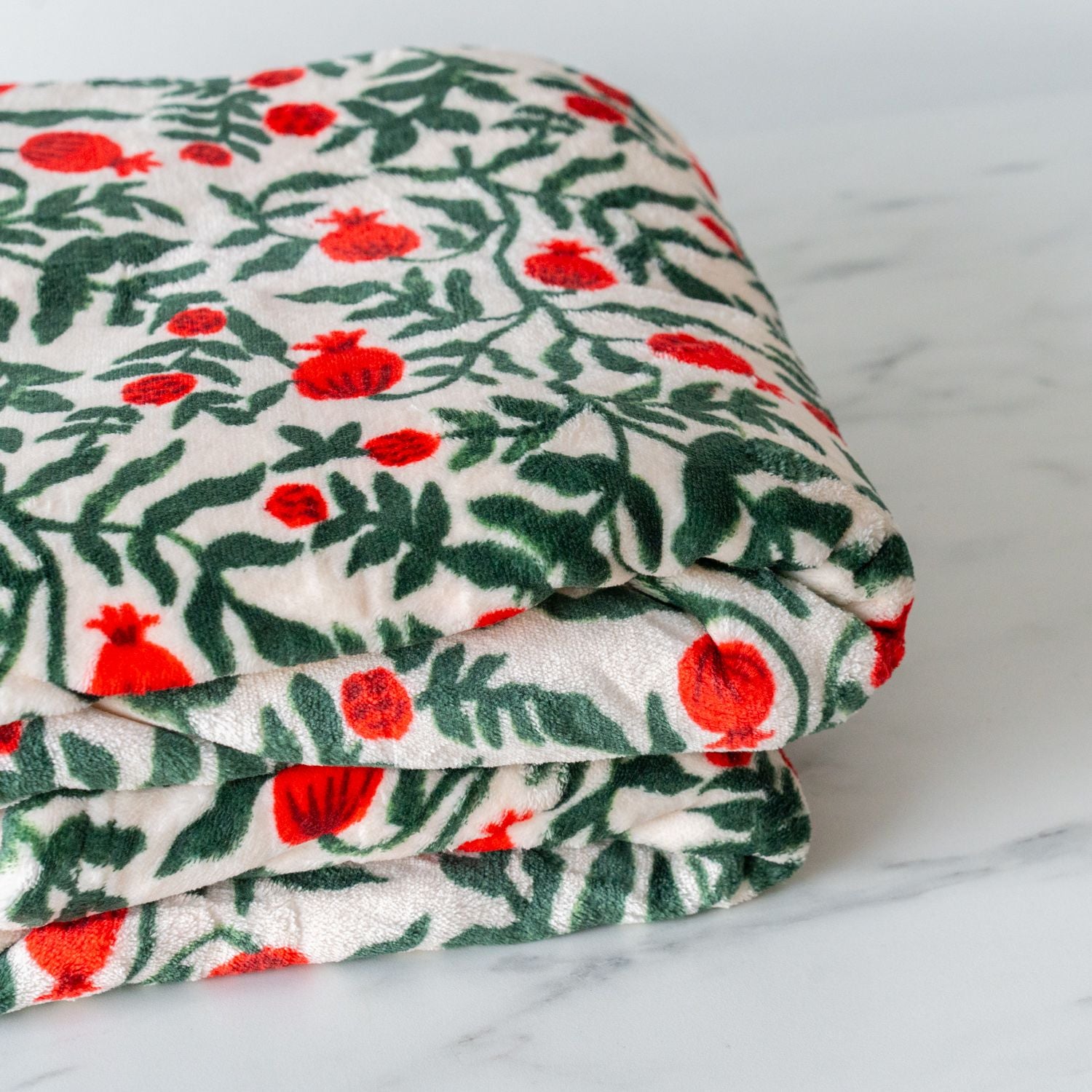Pomegranate Fleece Throw Blanket blanket Rifle Paper Co. (Faire)