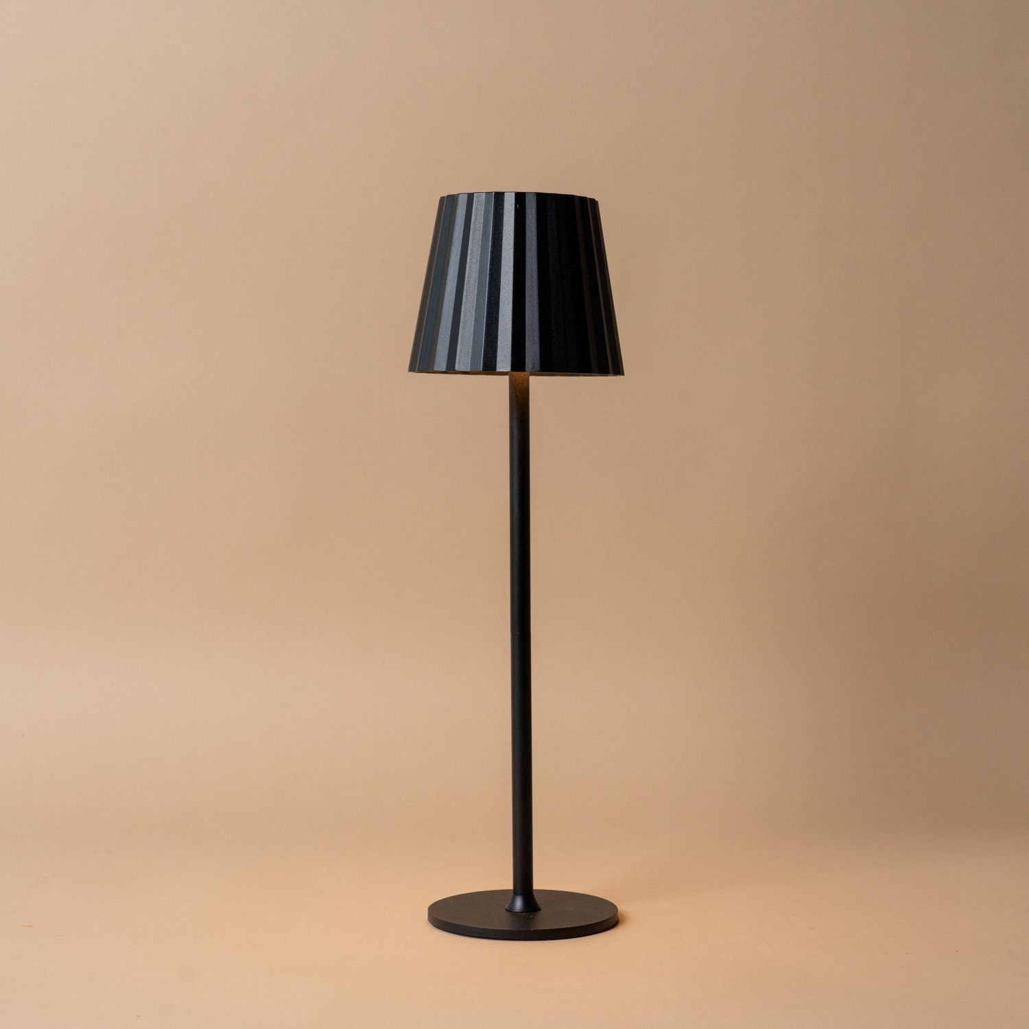 Mini Fluted Table Lamp - Black Table Lamps Abbott Collection Black LED Lamp