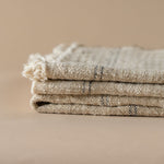 Linen Stripe Slub Throw Blanket blanket Indaba