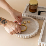 Travertine Scallop Dish tray Indaba