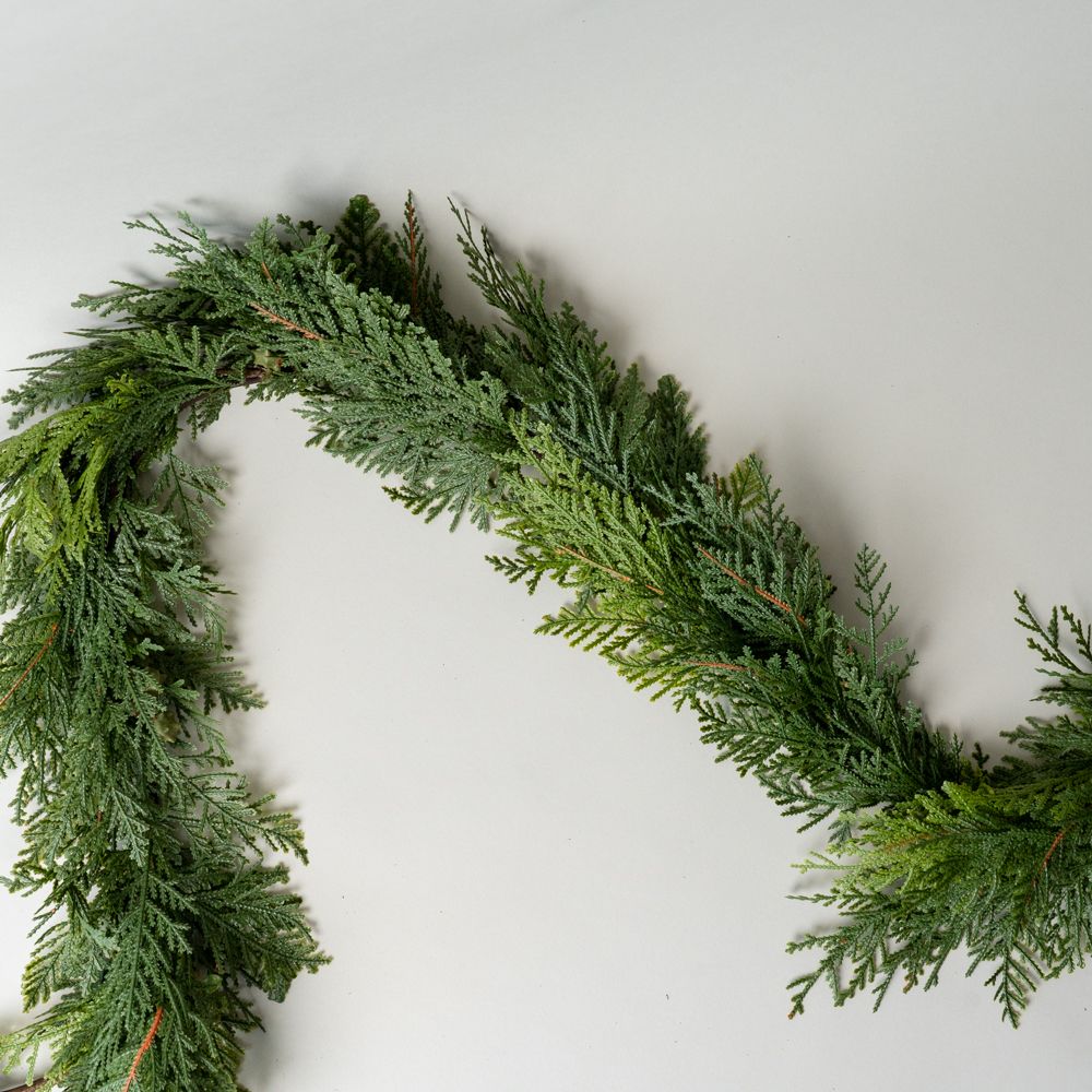 Faux White Cedar Garland CHRISTMAS 2025 Tri W Imports 72"