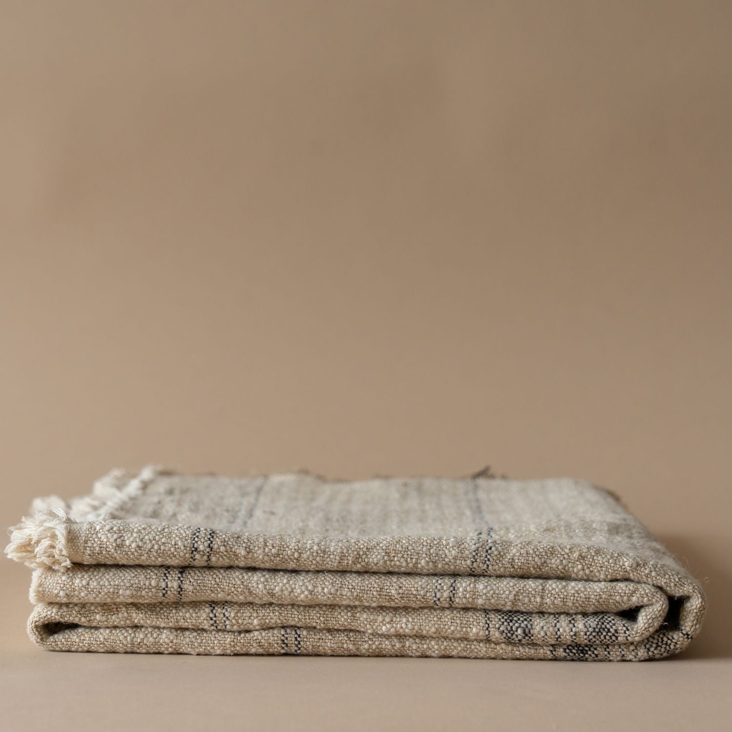 Linen Stripe Slub Throw Blanket blanket Indaba