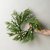 White Plum Berry Cypress Wreath CHRISTMAS 2025 Luxe B Co (Faire) Small