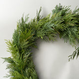 Faux White Cedar Wreath CHRISTMAS 2025 Tri W Imports