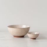 Beige Daisy Patterned Bowl bowl Inter Continental Mercantile