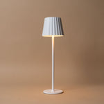 Mini Fluted Table Lamp - White Table Lamps Abbott Collection White LED Lamp