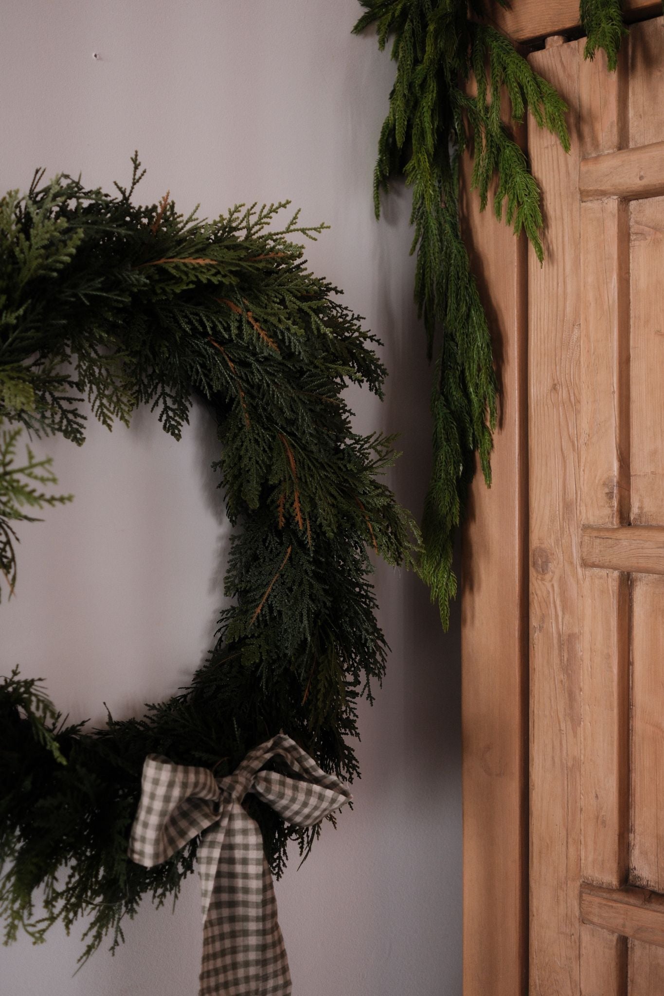 Faux Spruce & Cedar Wreath CHRISTMAS 2025 Tri W Imports